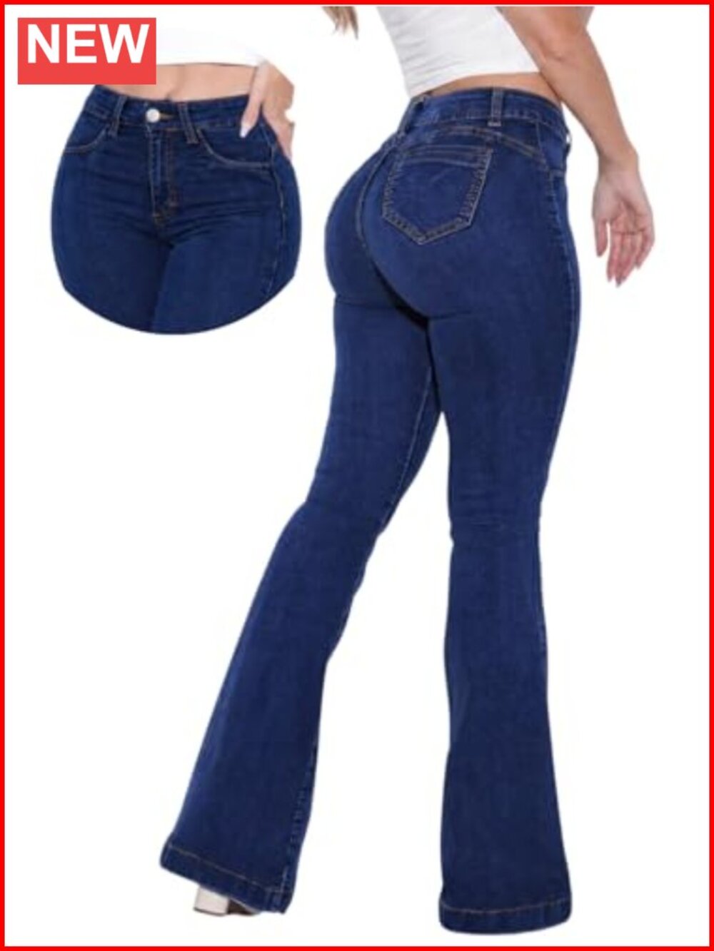 Butt Lifting Flare Jeans Women High Waist Bootcut Stretchy Denim Pants
